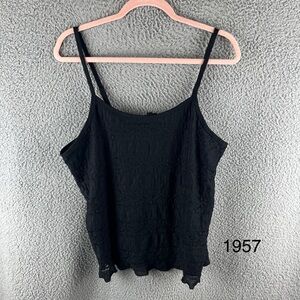 Torrid Women’s Stretch Size 2X Deep Black Lace V-neck Cami Tank Top NWT